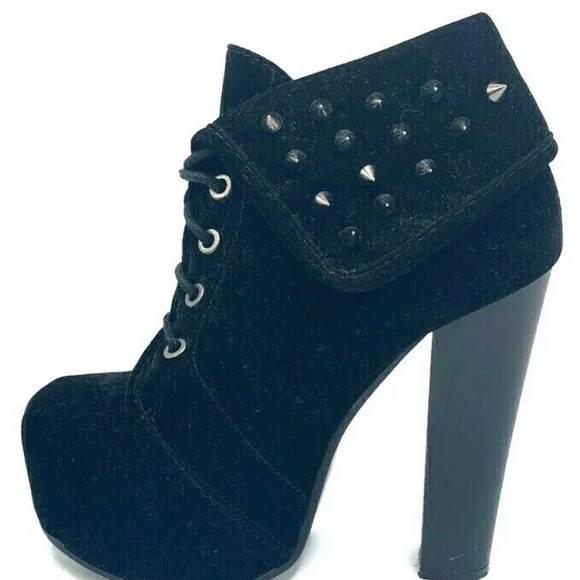 Steampunk Club Couture Velour Studded Platforms - Picture 6 of 12